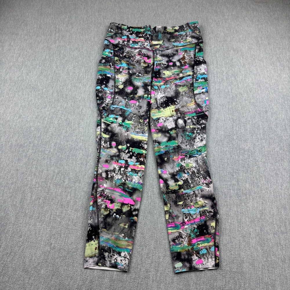 Lululemon Leggings Womens 8 Abstract Fast Free High-Rise Crop‎ 24" Workout Gym